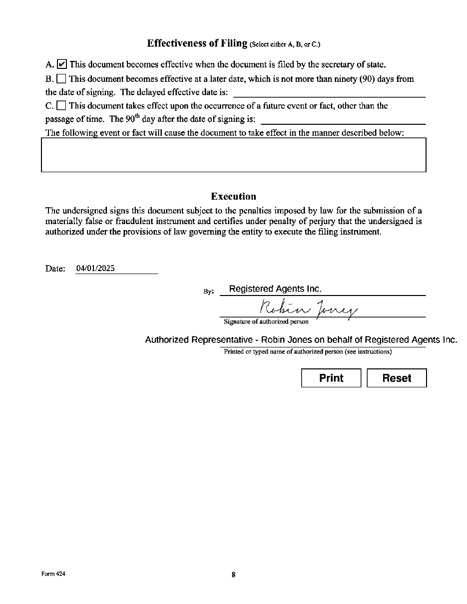 Notice 118, Exhibit A, page 4. Redacted exhibit page from the court record.