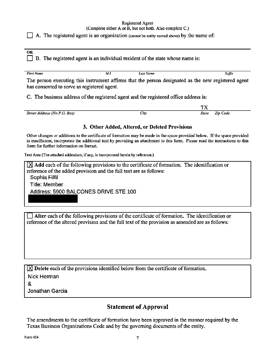 Notice 118, Exhibit B, page 3. Redacted exhibit page from the court record.