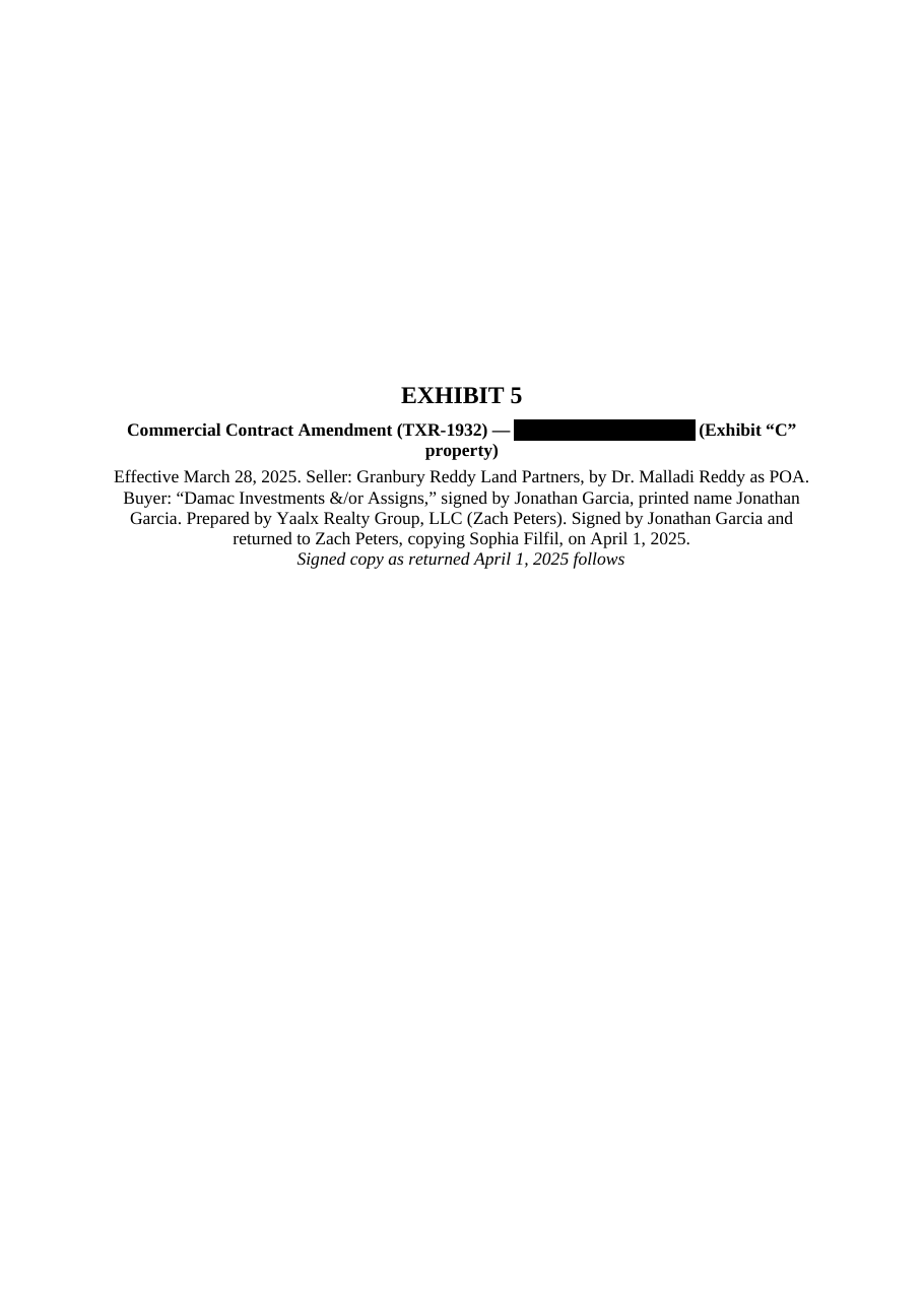 Notice 118, Exhibit E, page 1. Redacted exhibit page from the court record.
