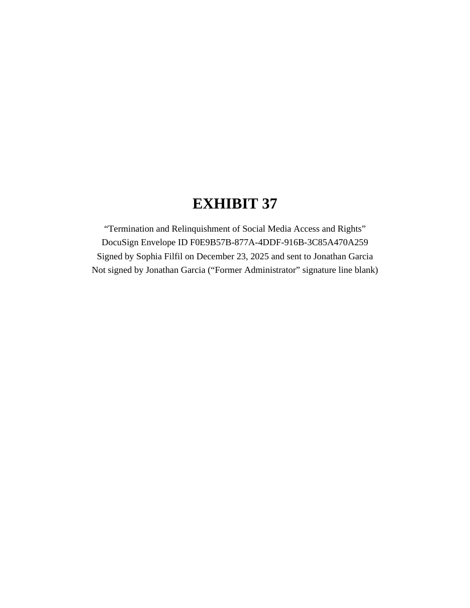 Exhibit 37, page 1. Redacted exhibit page from the court record.
